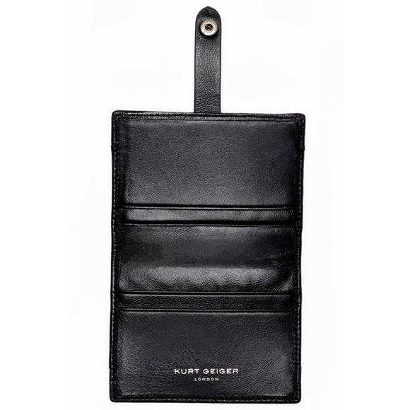 Kurt Geiger Wallet!Lambskin leather compact black Kurt lining NWOT UNISEX LUXURY - Picture 3 of 4